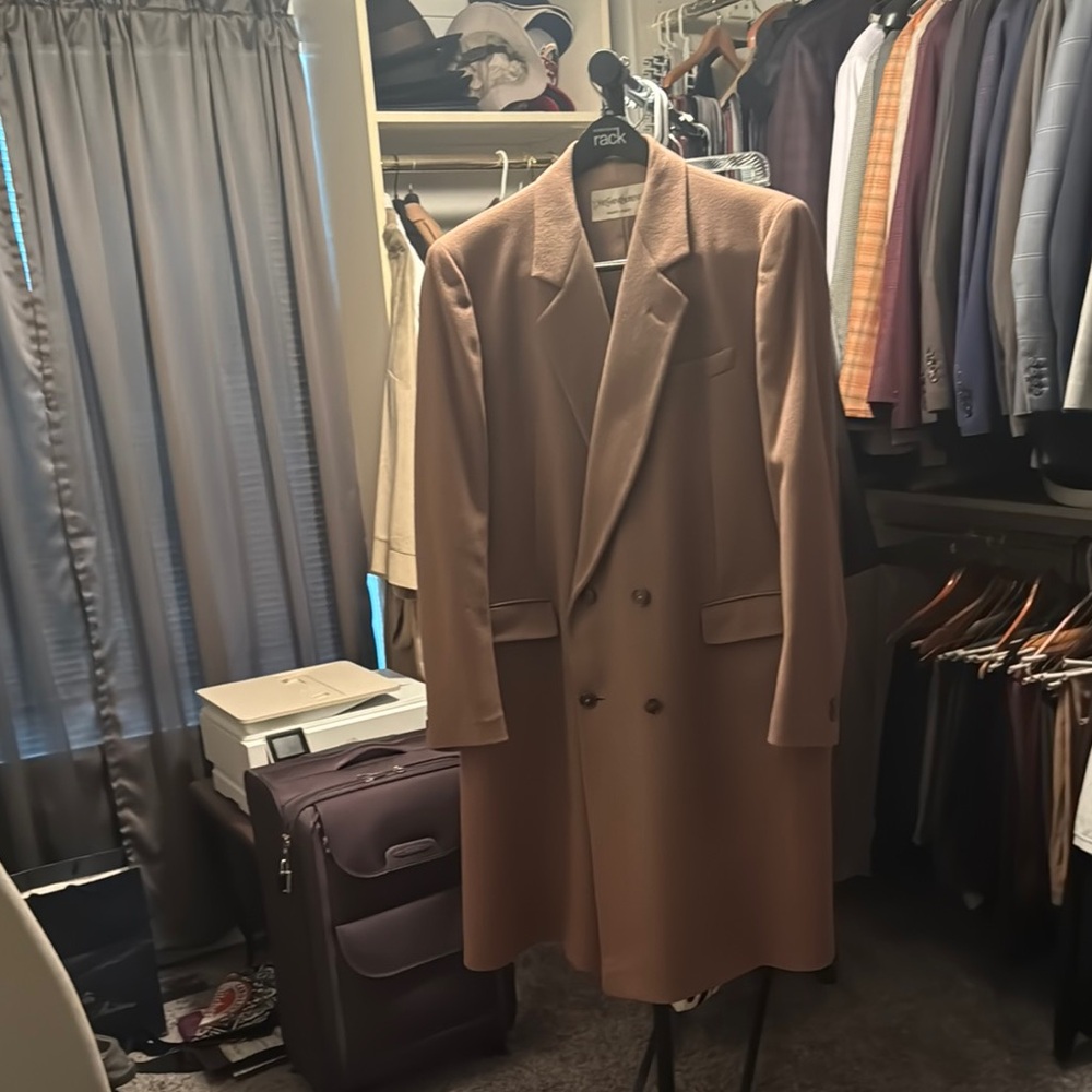 Yves Saint Laurent Tan Wool Trench Coat
